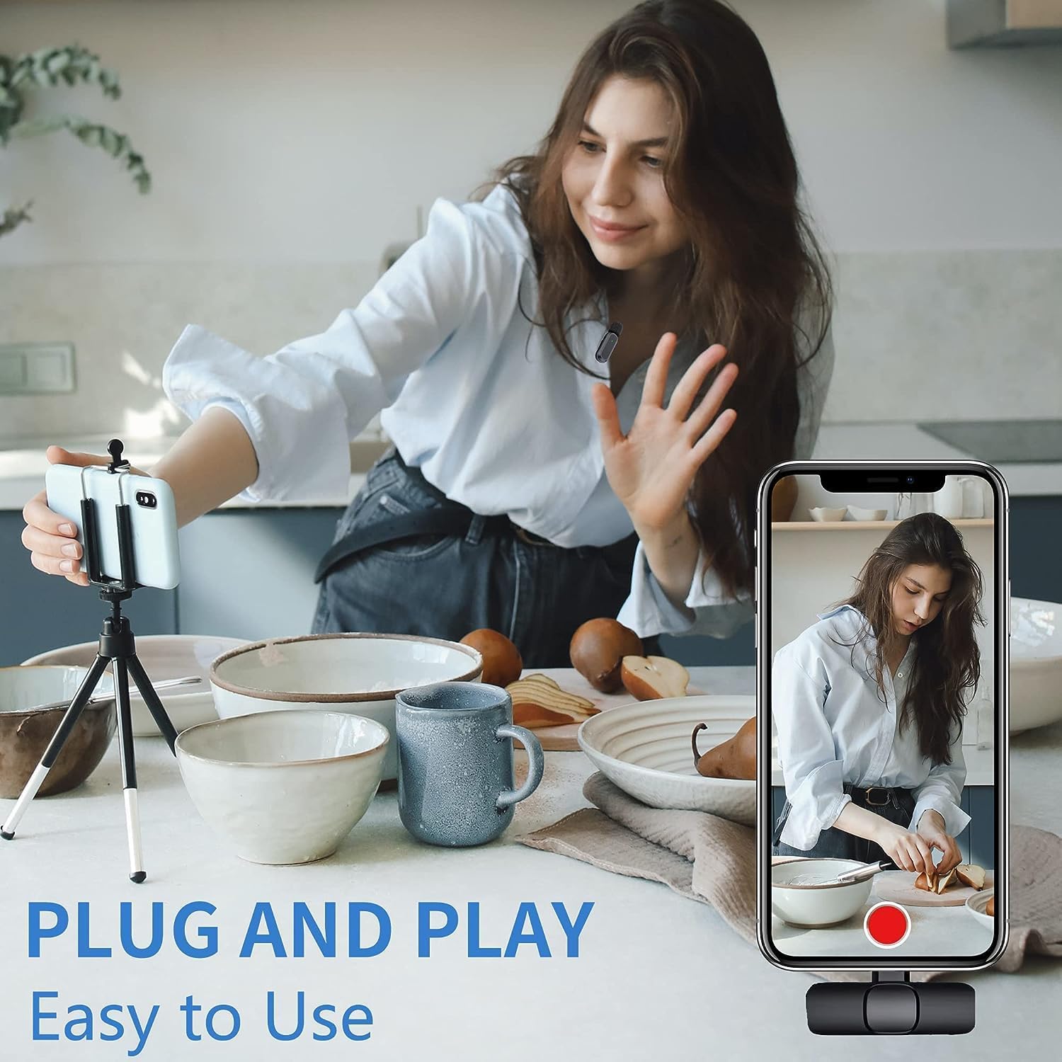 K9 Dual Wireless Lavalier Microphone | Plug & Play USB Type-C  Mic with Auto Sync & Noise Reduction