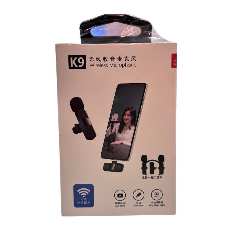 K9 Dual Wireless Lavalier Microphone | Plug & Play USB Type-C  Mic with Auto Sync & Noise Reduction